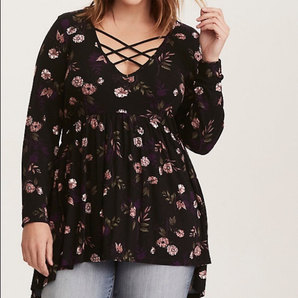 Torrid floral long sleeve blouse